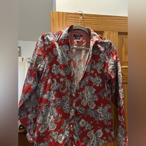 Chaps Red and White Paisley women’s  Shirt